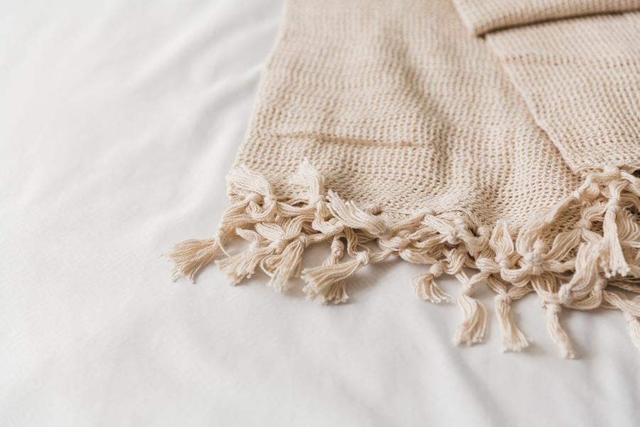 Natural Cream Throw by Elizabeth Hales Design