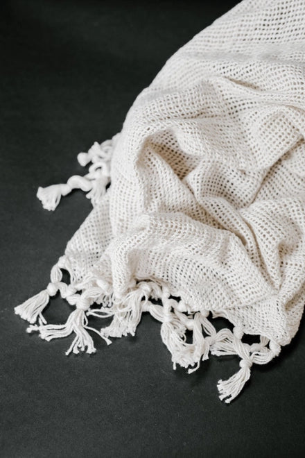 Natural Cream Throw by Elizabeth Hales Design