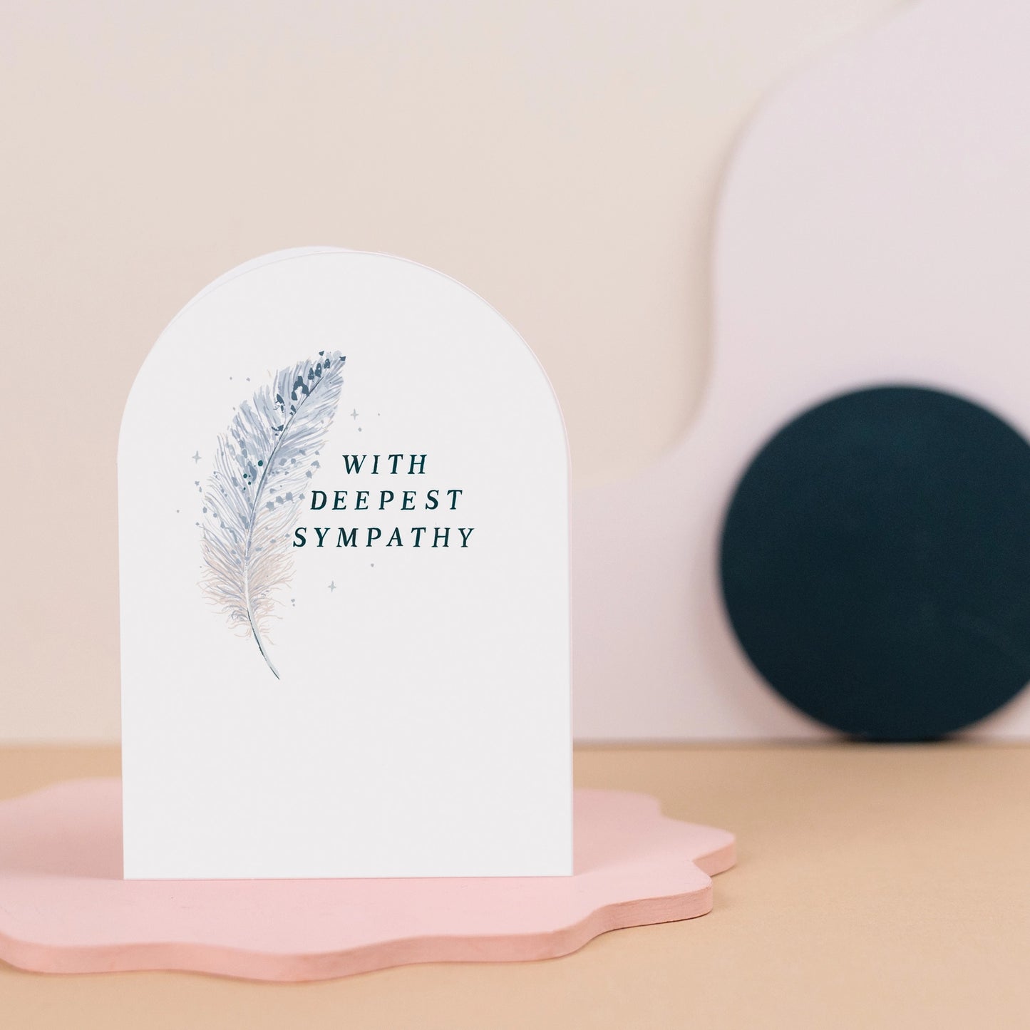 Feather Sympathy Card, Condolences Card, Add-On Only