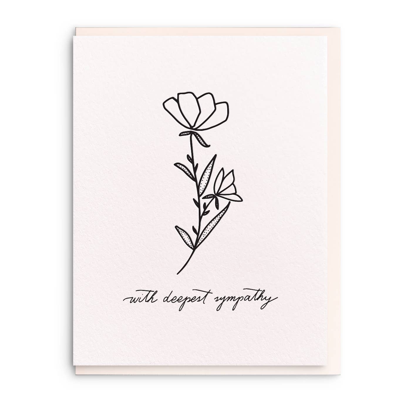 Deepest Sympathy Letterpress Greeting Card by Dahlia Press