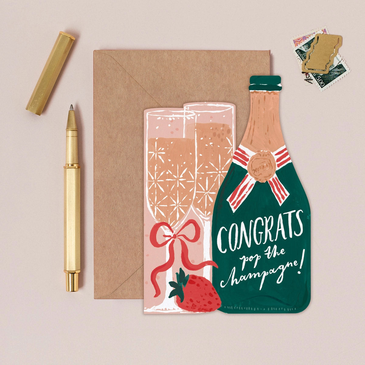 Pop the Champagne Congratulations Card, Add-On Only