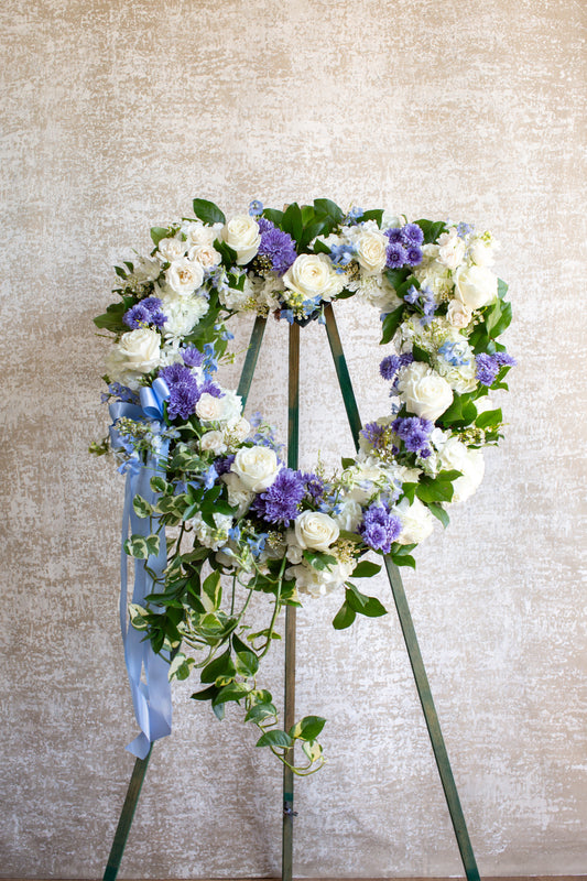 Memorial Heart Wreath Standing Spray