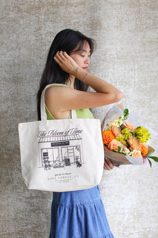 The Bloom Of Time Signature Canvas Tote, Add-On Only