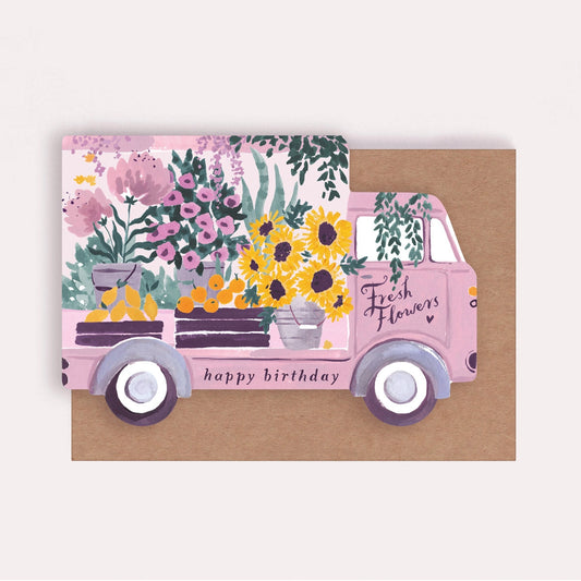 Flower Truck Birthday Card, Add-On Only