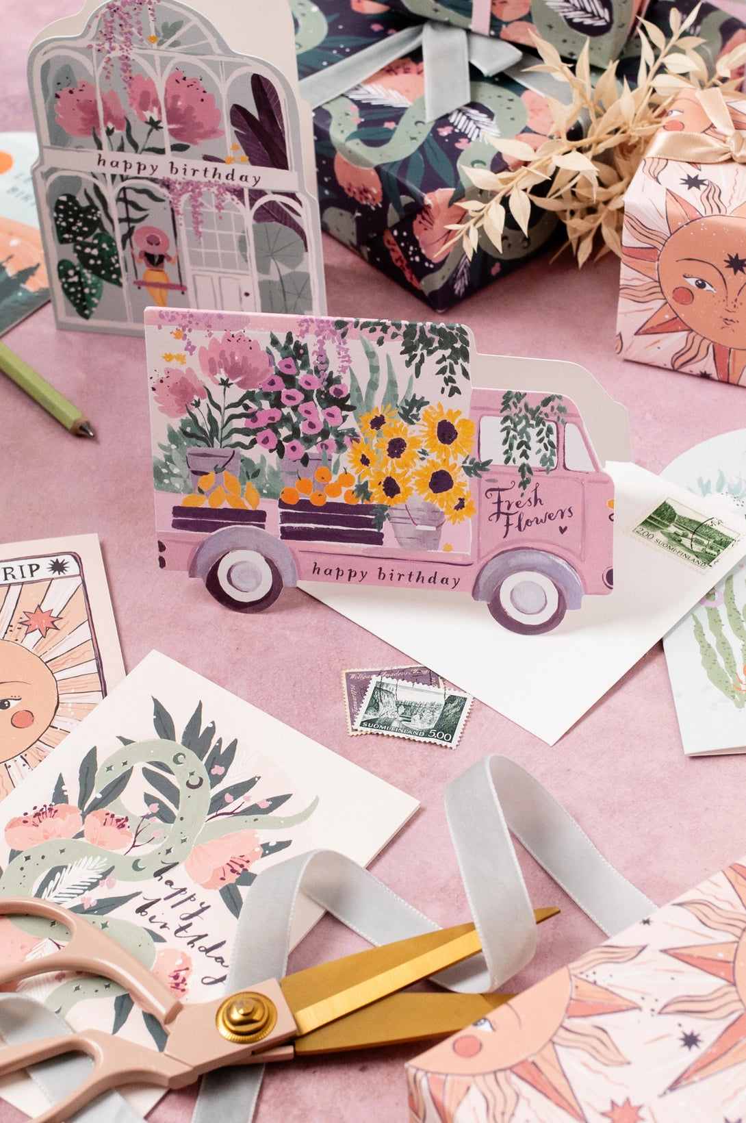Flower Truck Birthday Card, Add-On Only