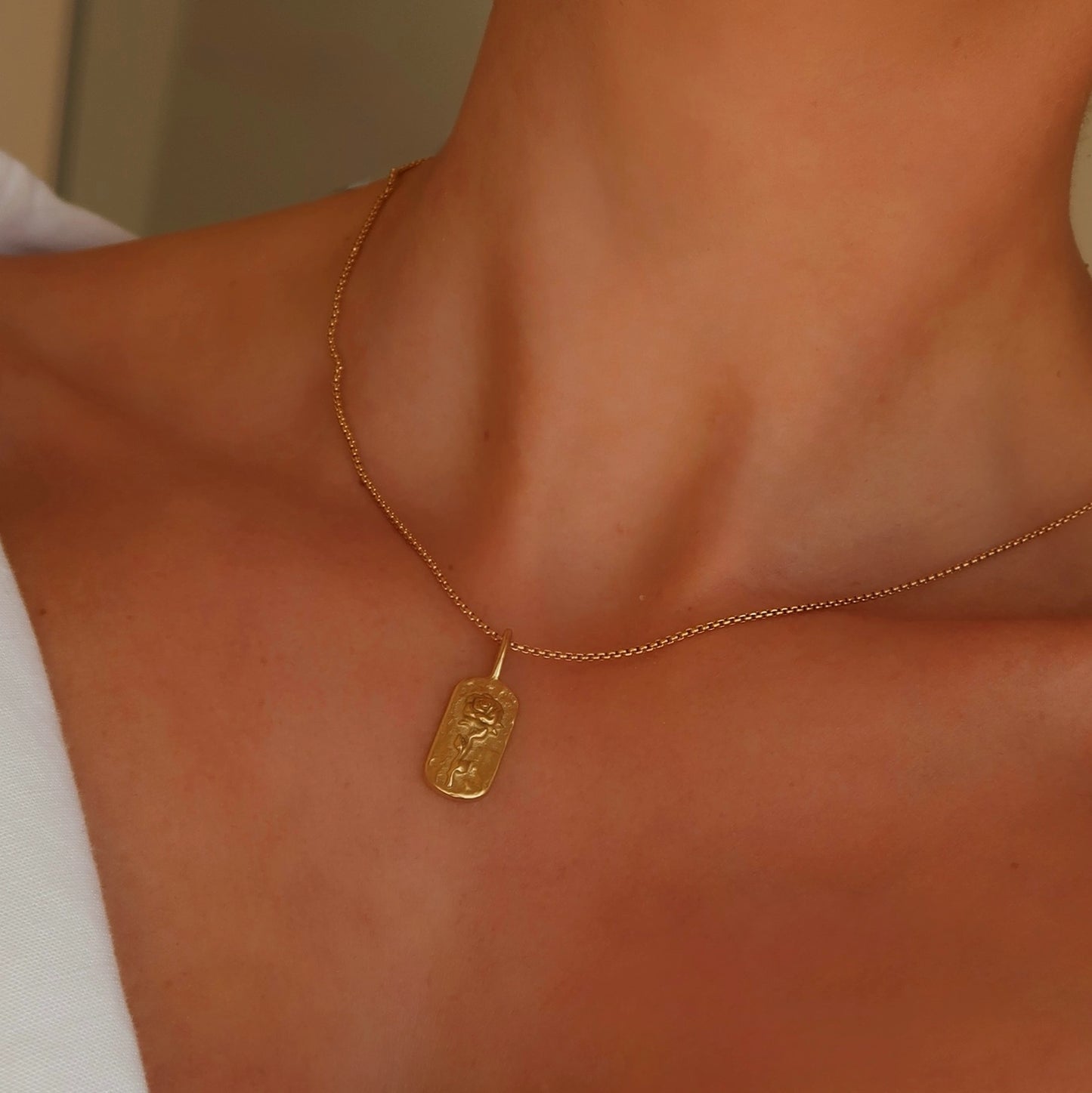 Rose Necklace, Gold, Add-On Only