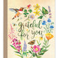 Grateful Hummingbird Thank You Card, Add-On Only