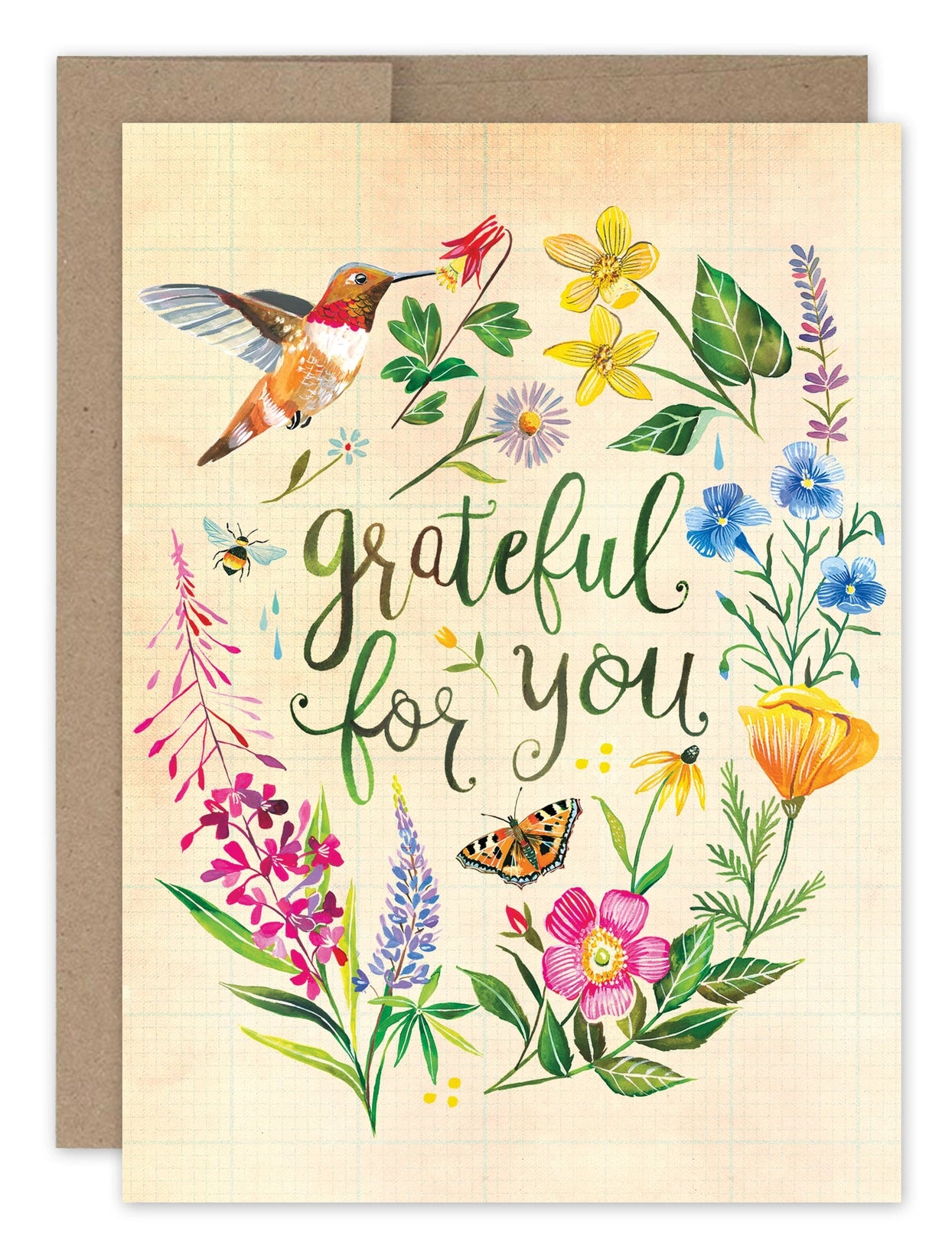 Grateful Hummingbird Thank You Card, Add-On Only