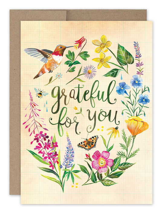Grateful Hummingbird Thank You Card, Add-On Only