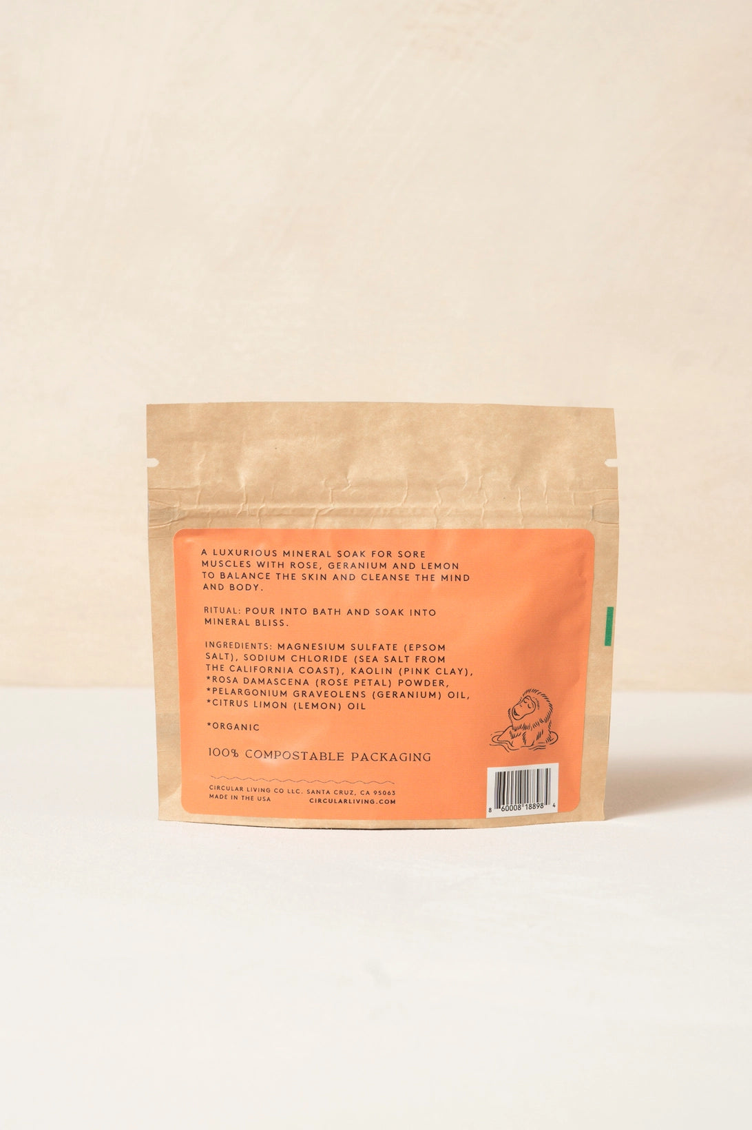 Mineral Bath Soak Sachet, Rose Petal & Geranium, Add-On Only