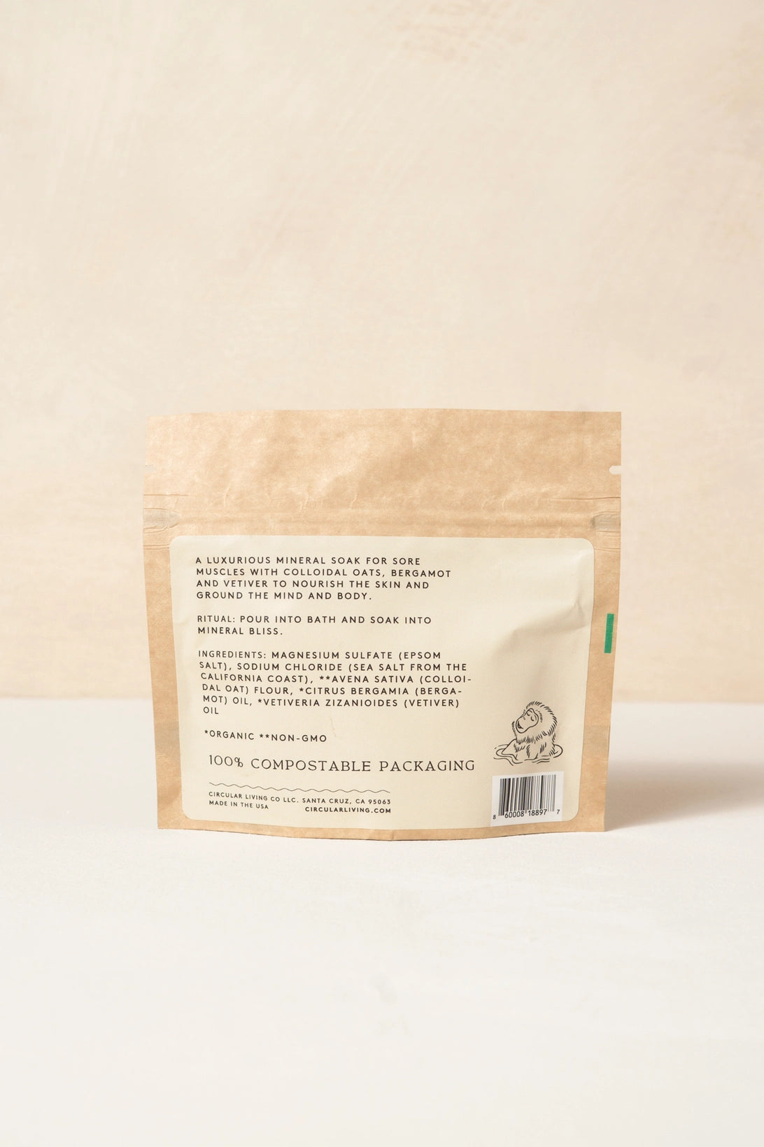 Mineral Bath Soak Sachet, Vetiver & Bergamot, Add-On Only