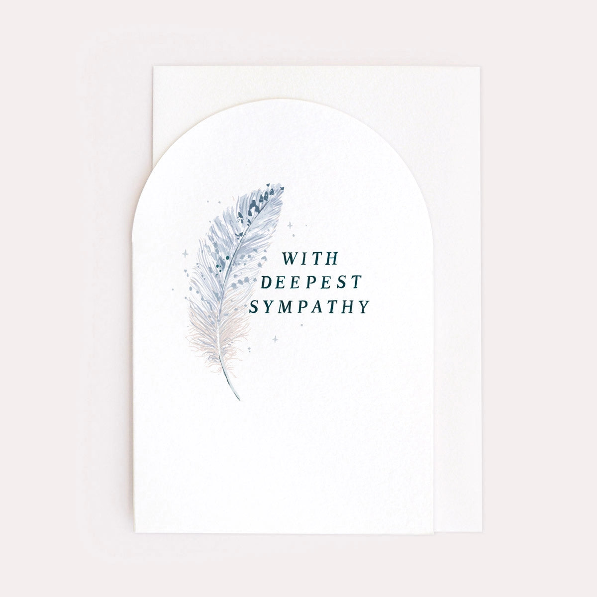 Feather Sympathy Card, Condolences Card, Add-On Only