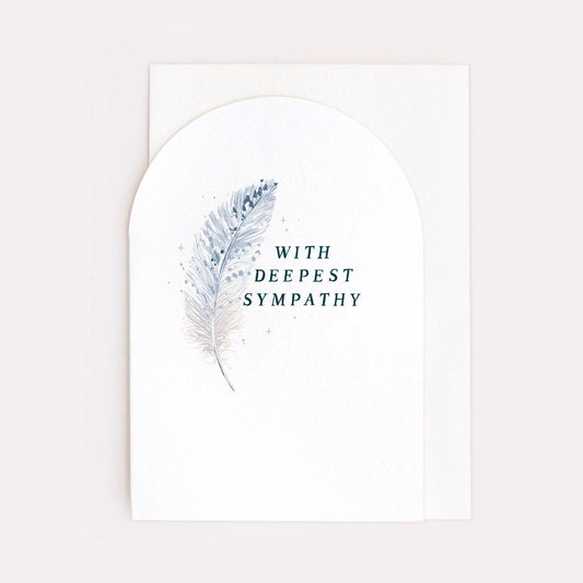 Feather Sympathy Card, Condolences Card, Add-On Only
